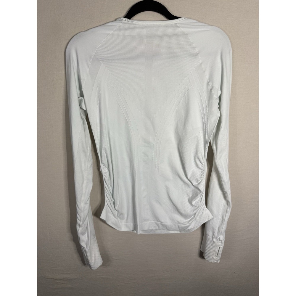 Quince Womens L White Long Sleeve Active Top Athletic Yoga Gym Stretch Shirt - Picture 2 of 8